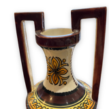 Amphora vase in quimper earthenware