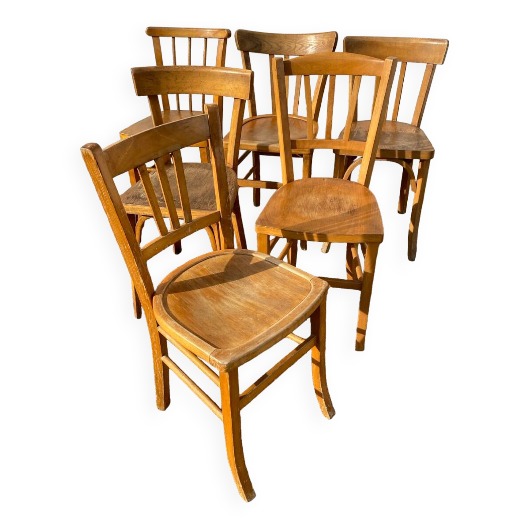 Set of 6 light bistro chairs