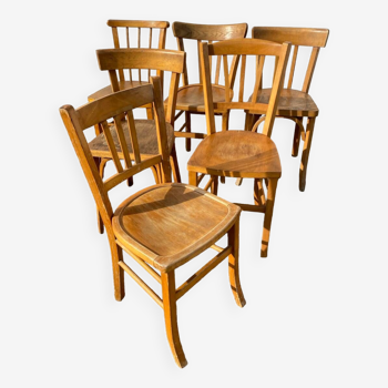 Set of 6 light bistro chairs