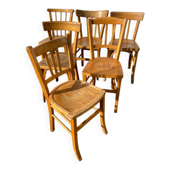 Set of 6 light bistro chairs