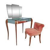 Coiffeuse en miroir avec sa chaise