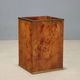Vintage umbrella stand in burl wood and brass, Italy, 1970s-1980s.