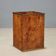Vintage umbrella stand in burl wood and brass, Italy, 1970s-1980s.