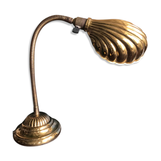 Lampe coquillage vintage dorée