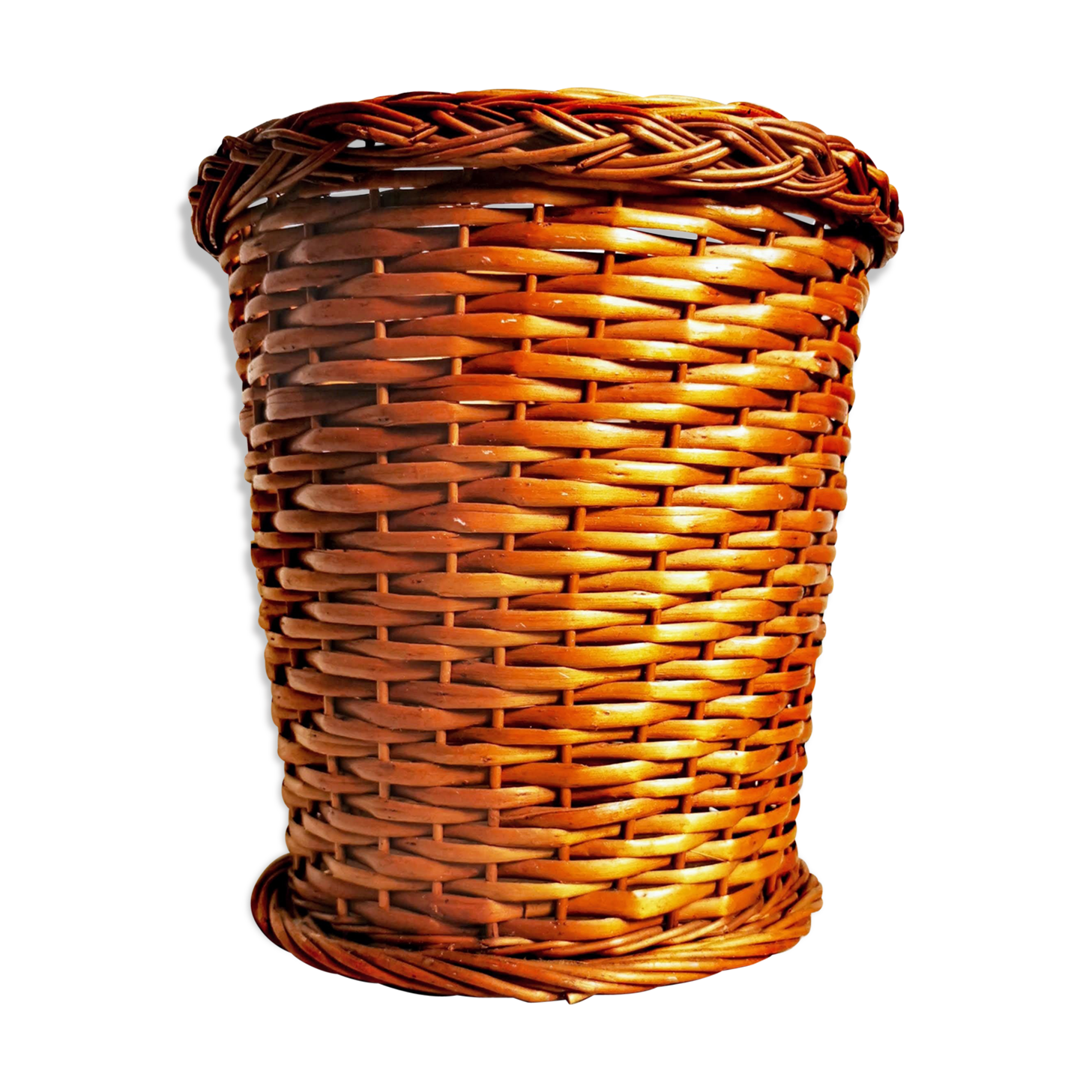 Braided wicker pot cover