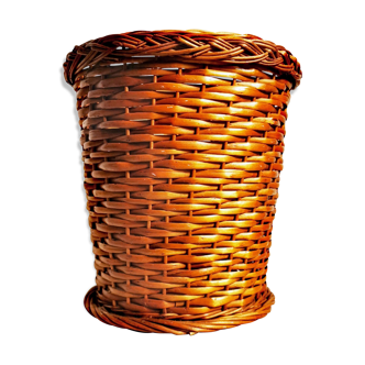 Braided wicker pot cover