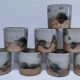 Eight ceramic glasses pottery la colombe Vallauris