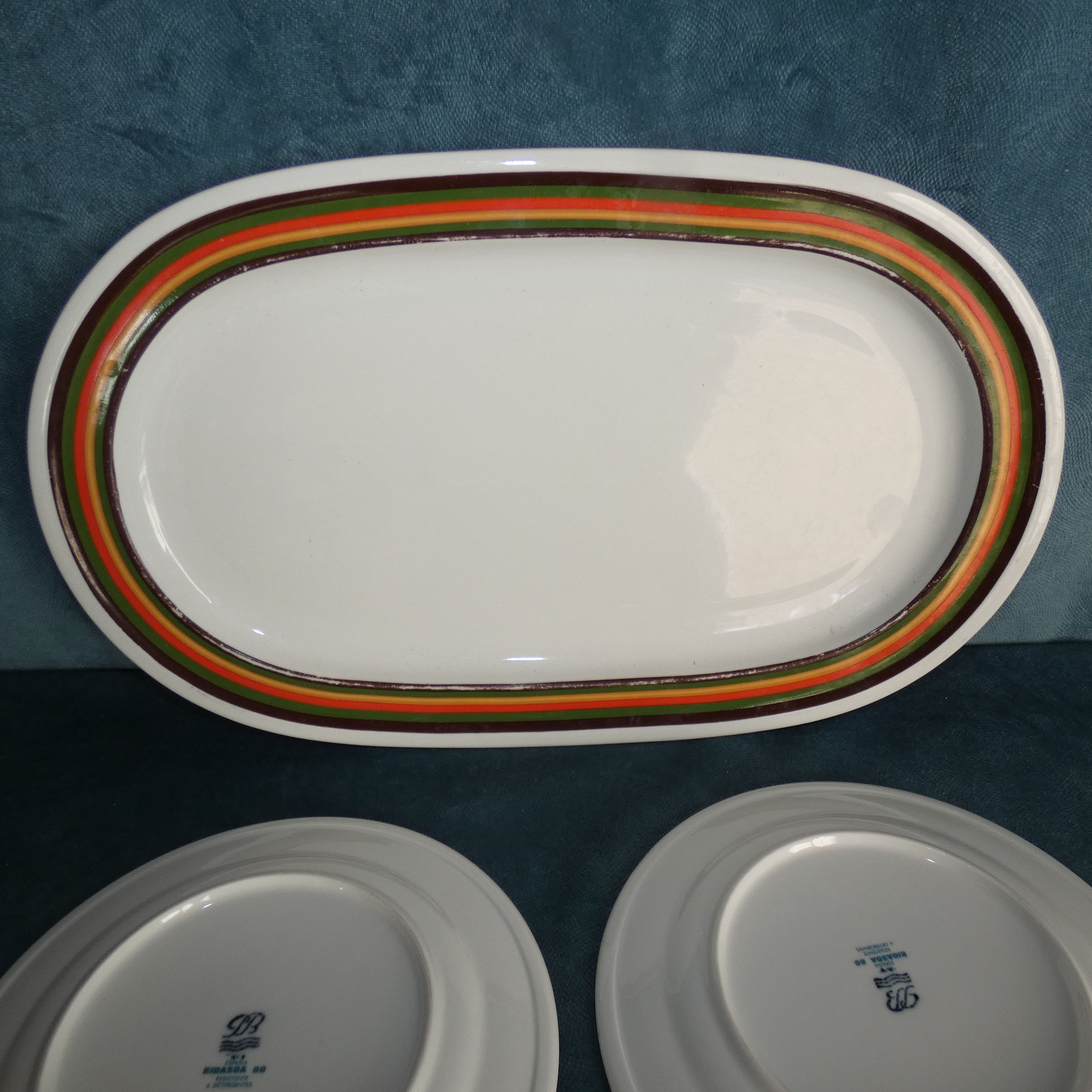 Bidasoa 80 espana set flat and 4 plates vintage circa 1970 spain