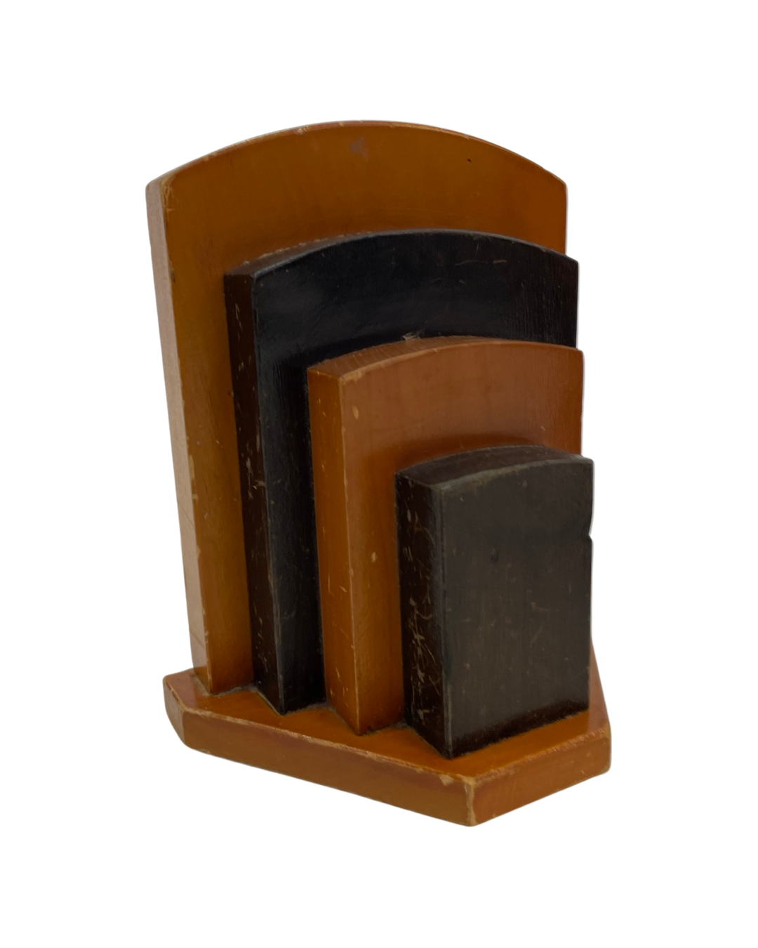 Art Deco bookends wood minimalist design set