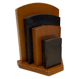 Art Deco bookends wood minimalist design set
