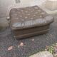 Pair of Chesterfield armchairs with footrest