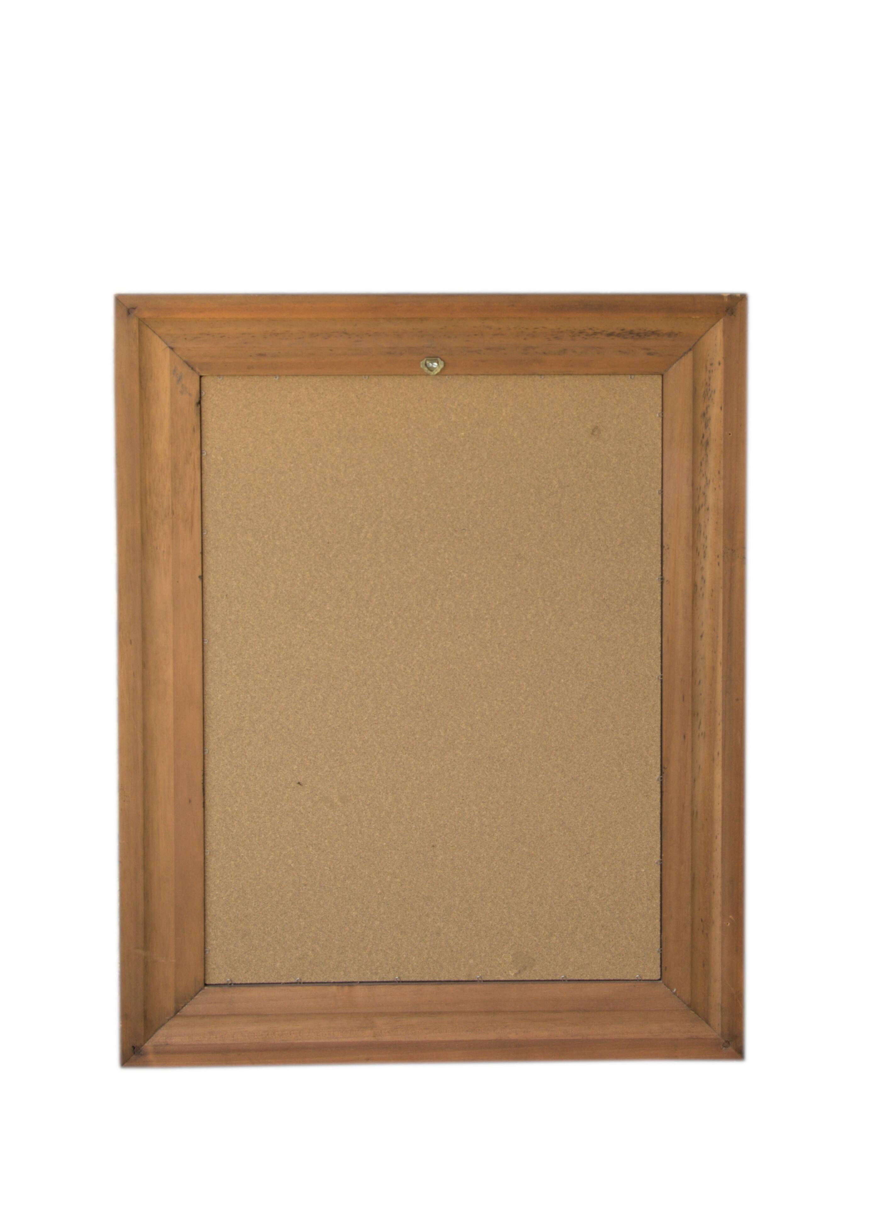 Vertical mirror, bevelled glass and carved wooden frame, 68x88cm