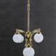 1930s Restored Brass Chandelier, Czechoslovakia
