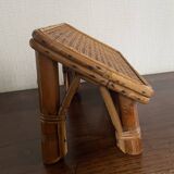 Rattan and canework footrest from the 50s/60s