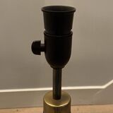 Lampe scandinave verre bleu et laiton (Holmegaard Danemark)