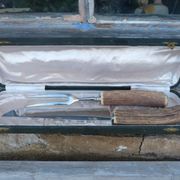 Service à gigot corne et inox couteau à viande