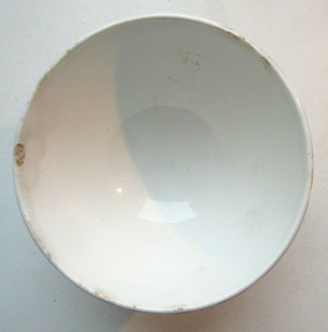 Art Deco bowl, Blue roses and ed edge of blue teeth, signed GIEN model Mona