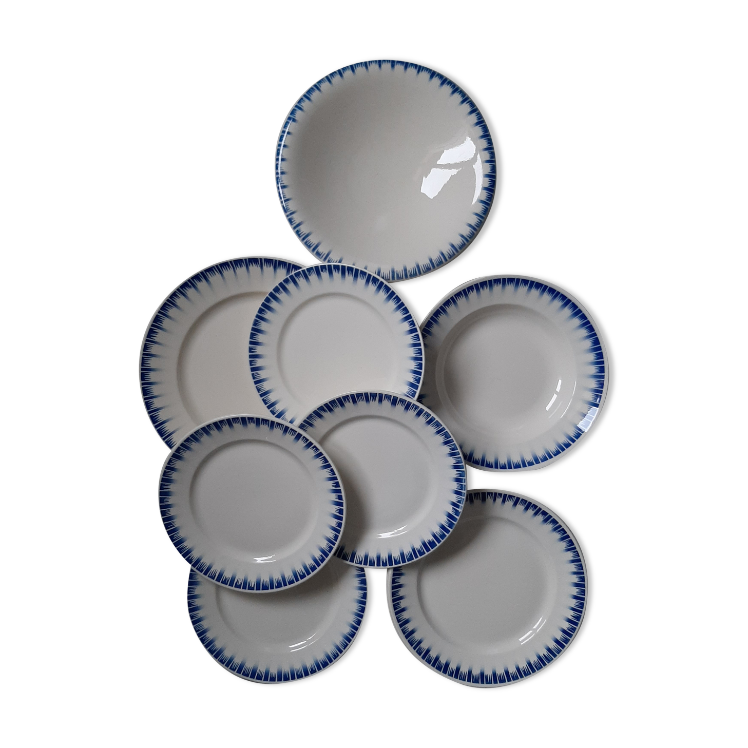 Lot plates and dishes earthenware Badonviller Carthage Rare