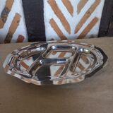 Stainless steel oval dish with compartments
