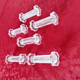 6 repose-couverts en verre massif en forme de colonne