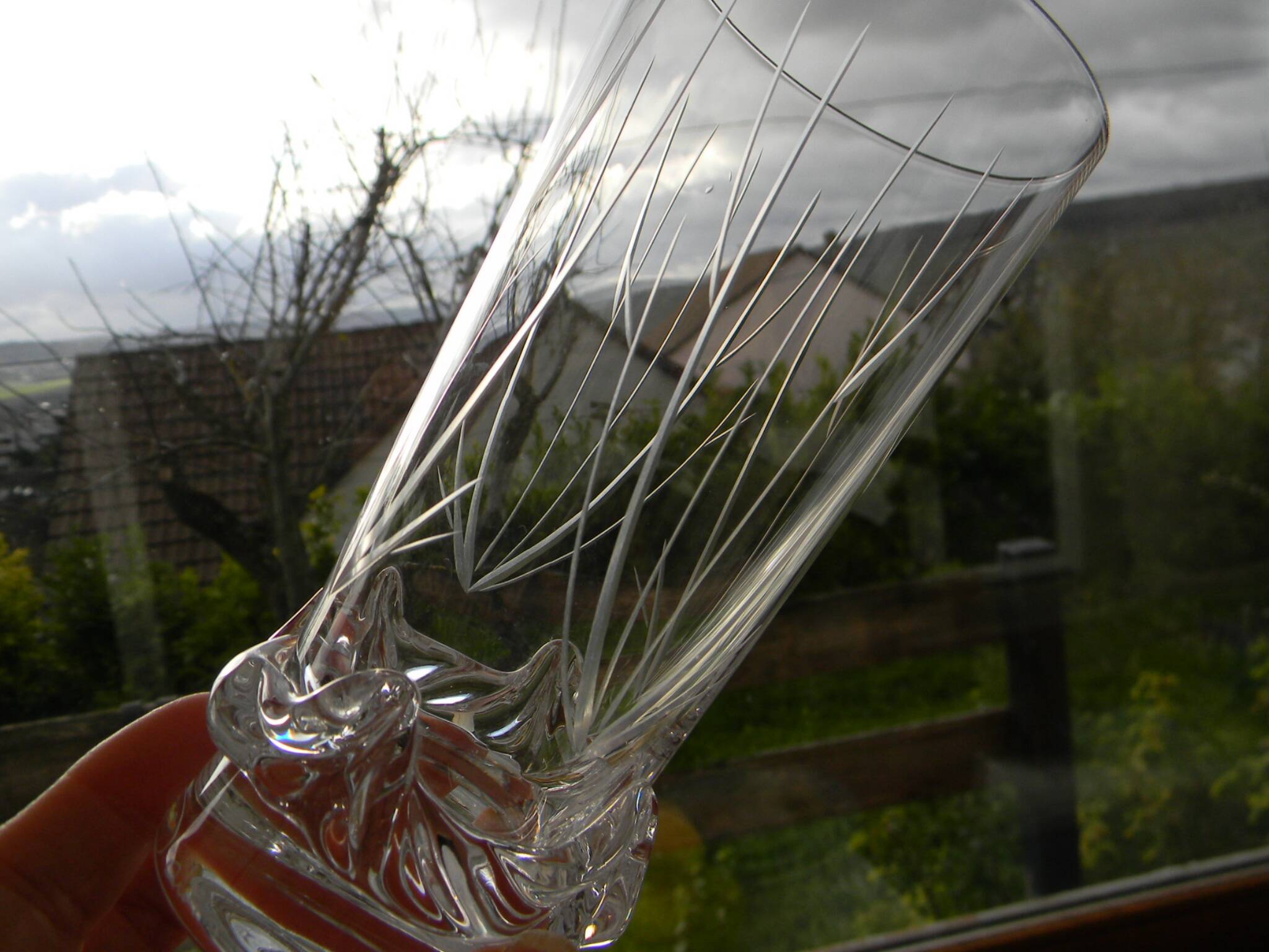 Lot de 6 verres à orangeade en cristal de daum france. modèle sorcy gravé.