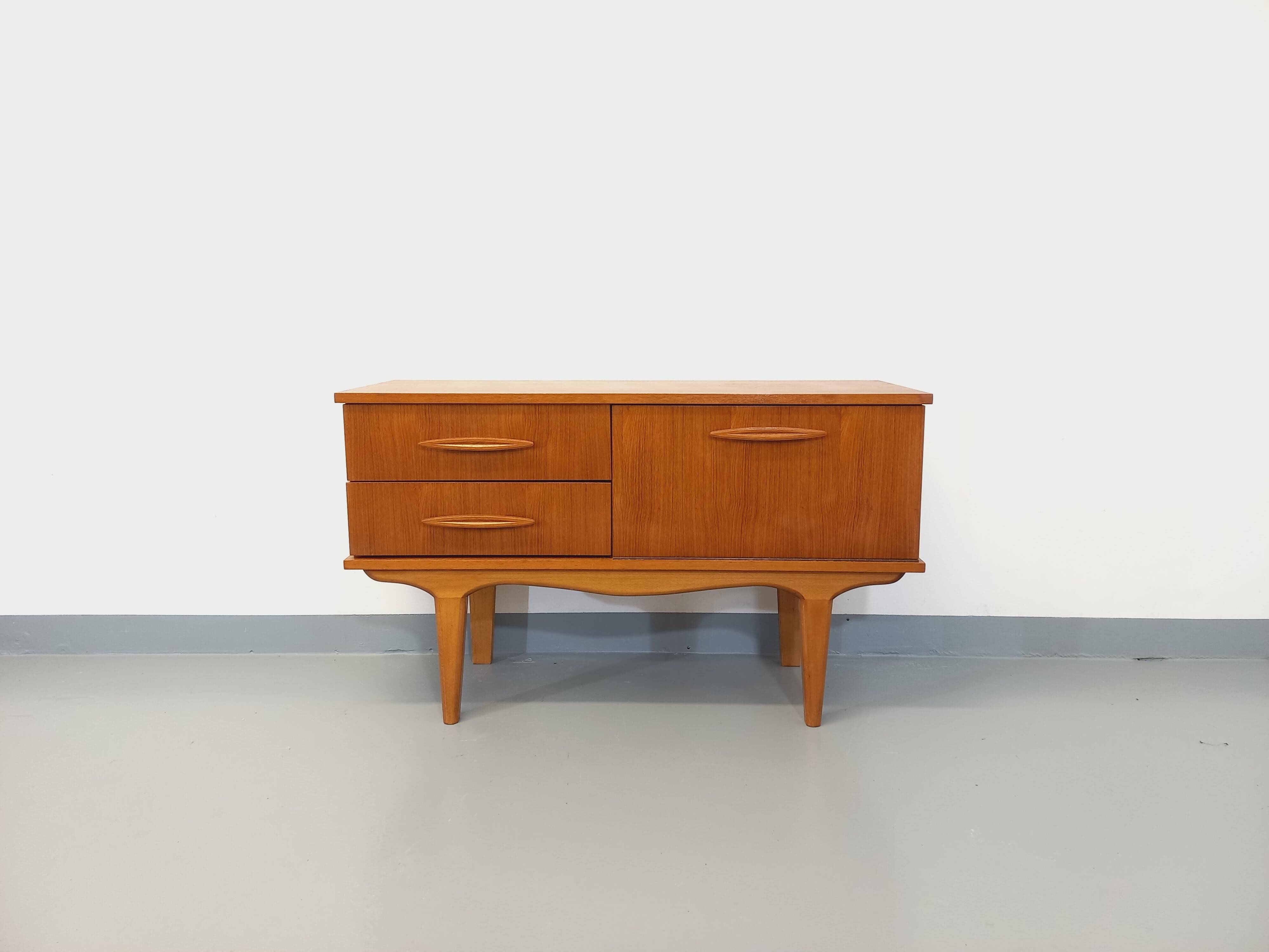 Small vintage Scandinavian teak sideboard from the 60s