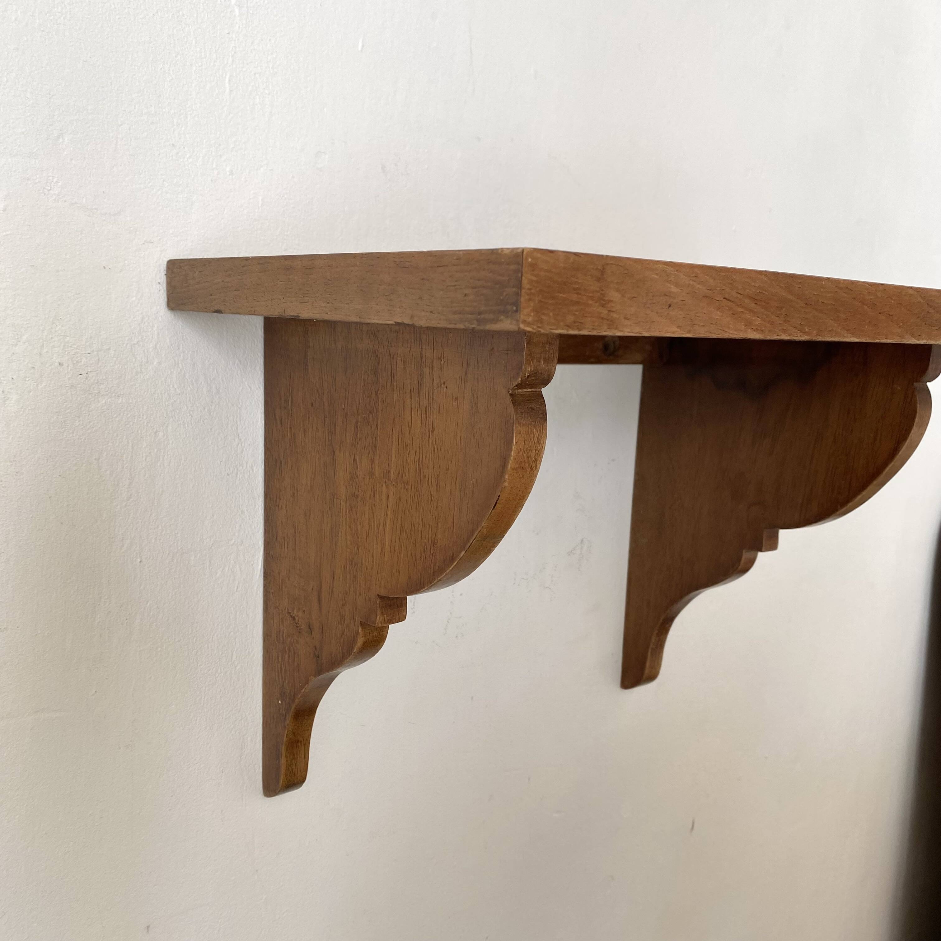 solid beech wood wall shelf