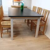 Vintage 180 cm suede dining table