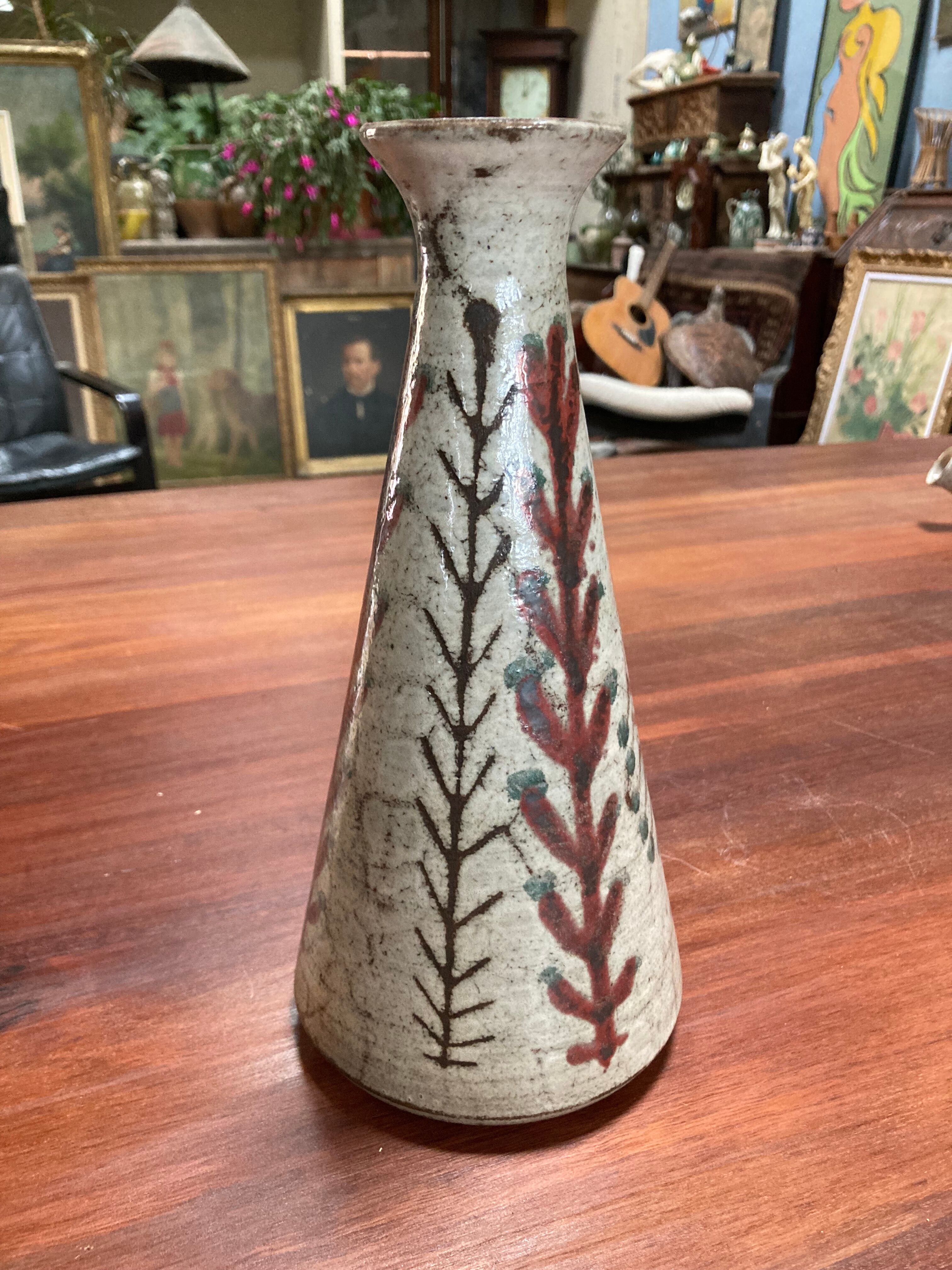 Gustave Reynaud. Rare conical vase or carafe. Signed.