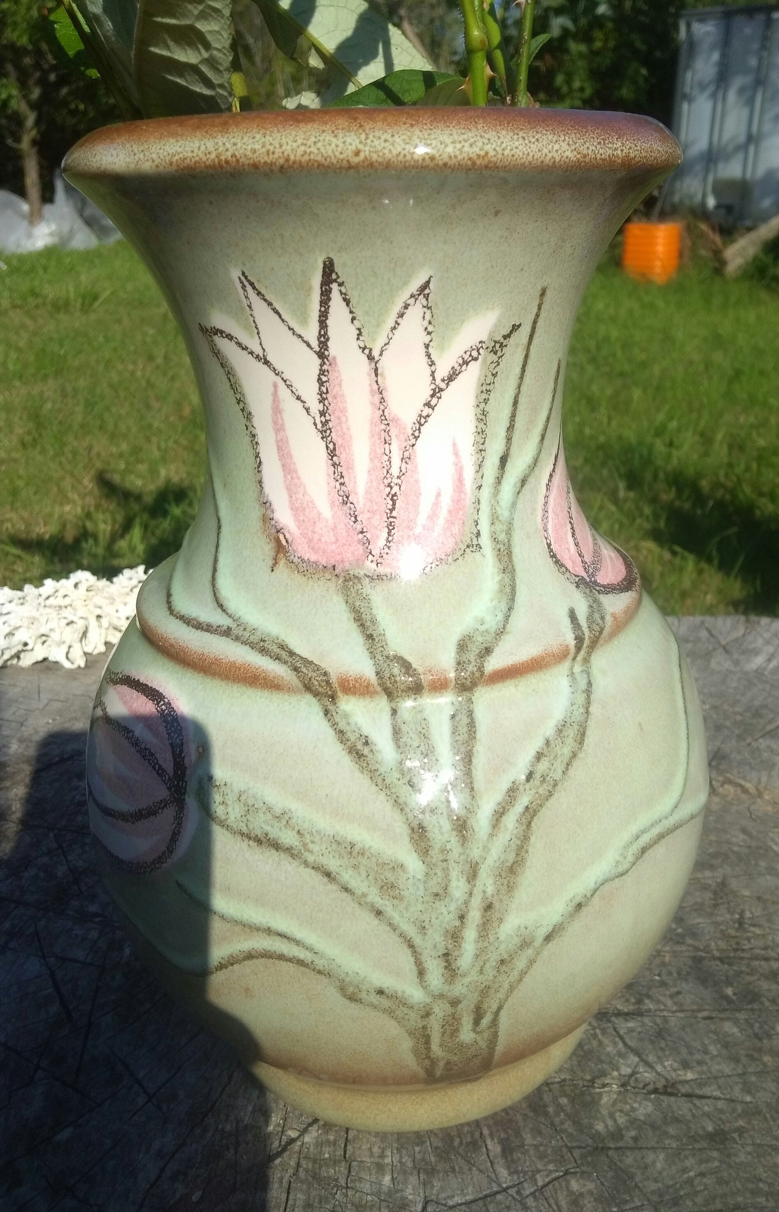 Flower-decorated vase 1960. Scheurich