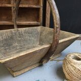 Picking crude wooden basket