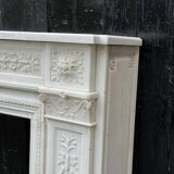 Louis XVI Style Fireplace In Statuary White Marble Circa 1880