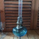 Oil lamp blue glass