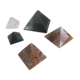 Lot of 5 semi-precious stone pyramids