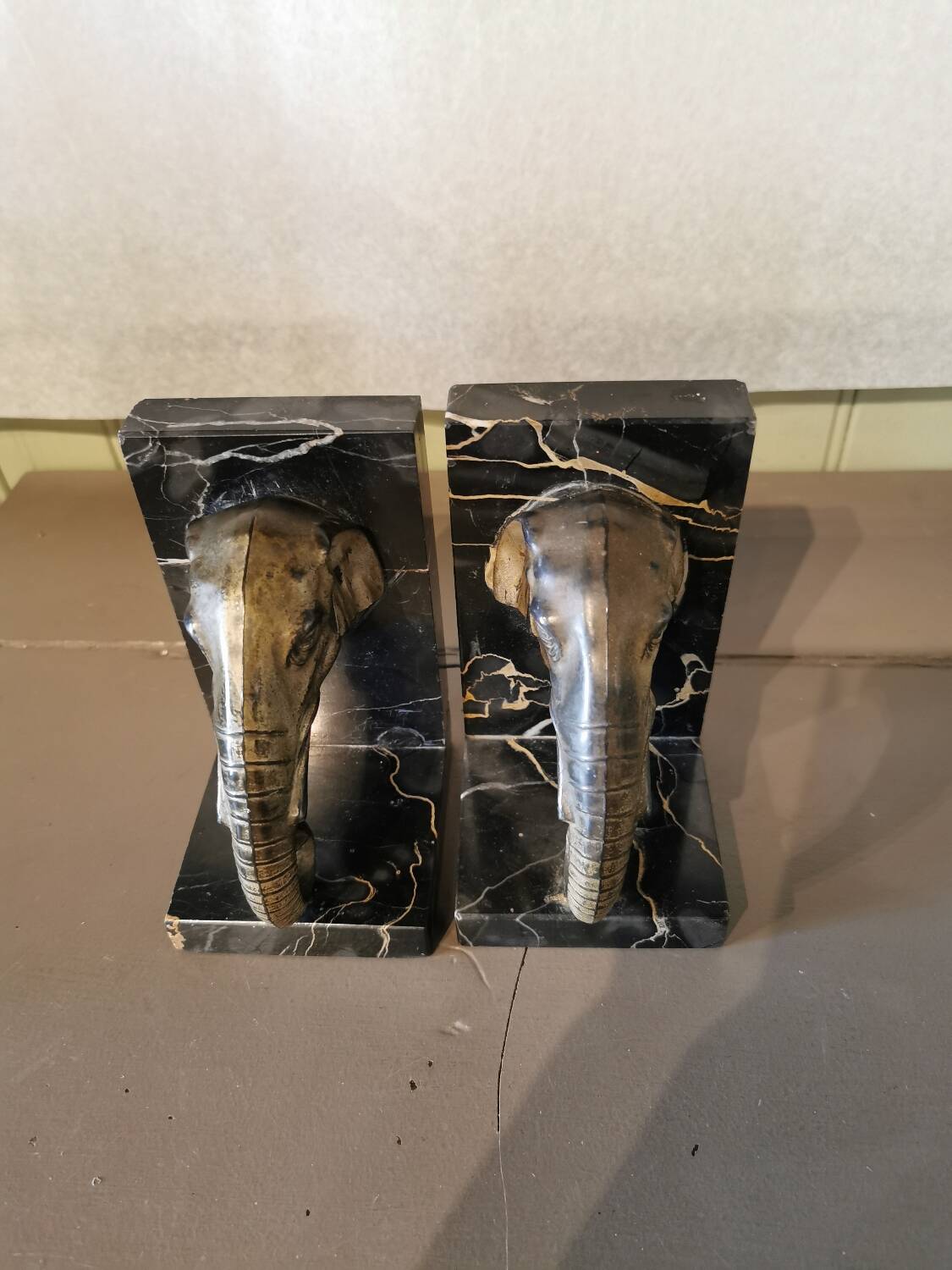 Art Deco Elephant Bookends