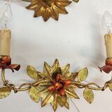 Golden forging sconces. Spain 1940s.