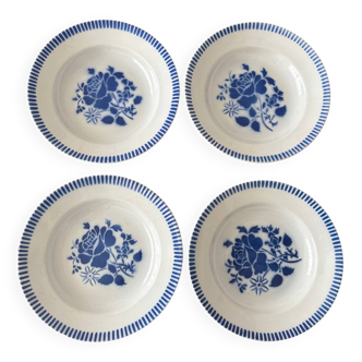 Vintage Luneville deep plate set model Évian – floral decoration