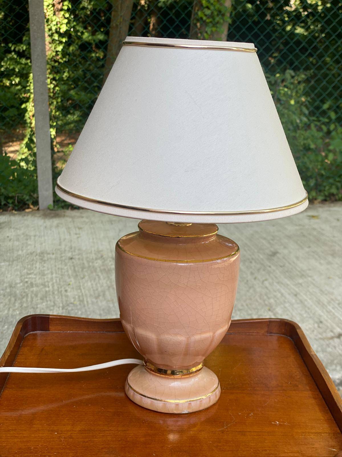 Vintage table lamp in crackled ceramic