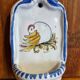 Antique earthenware holy water font from Puente del Arzobispo in Toledo, Spain