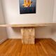 Italian Console Table, Travertine, Mid-Century Modern, 1970s Design