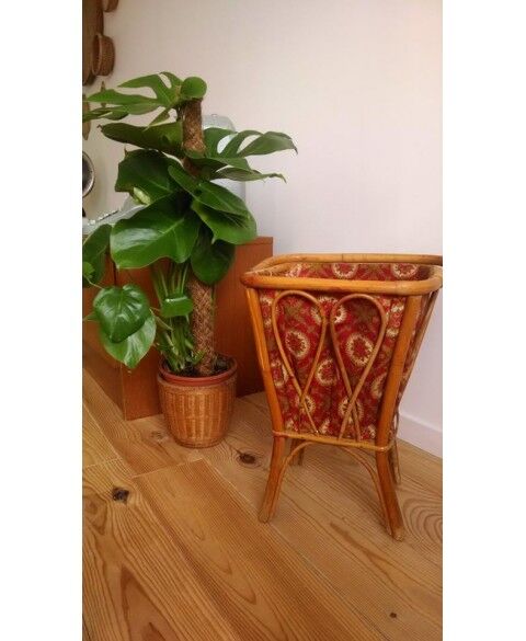 Vintage rattan work basket