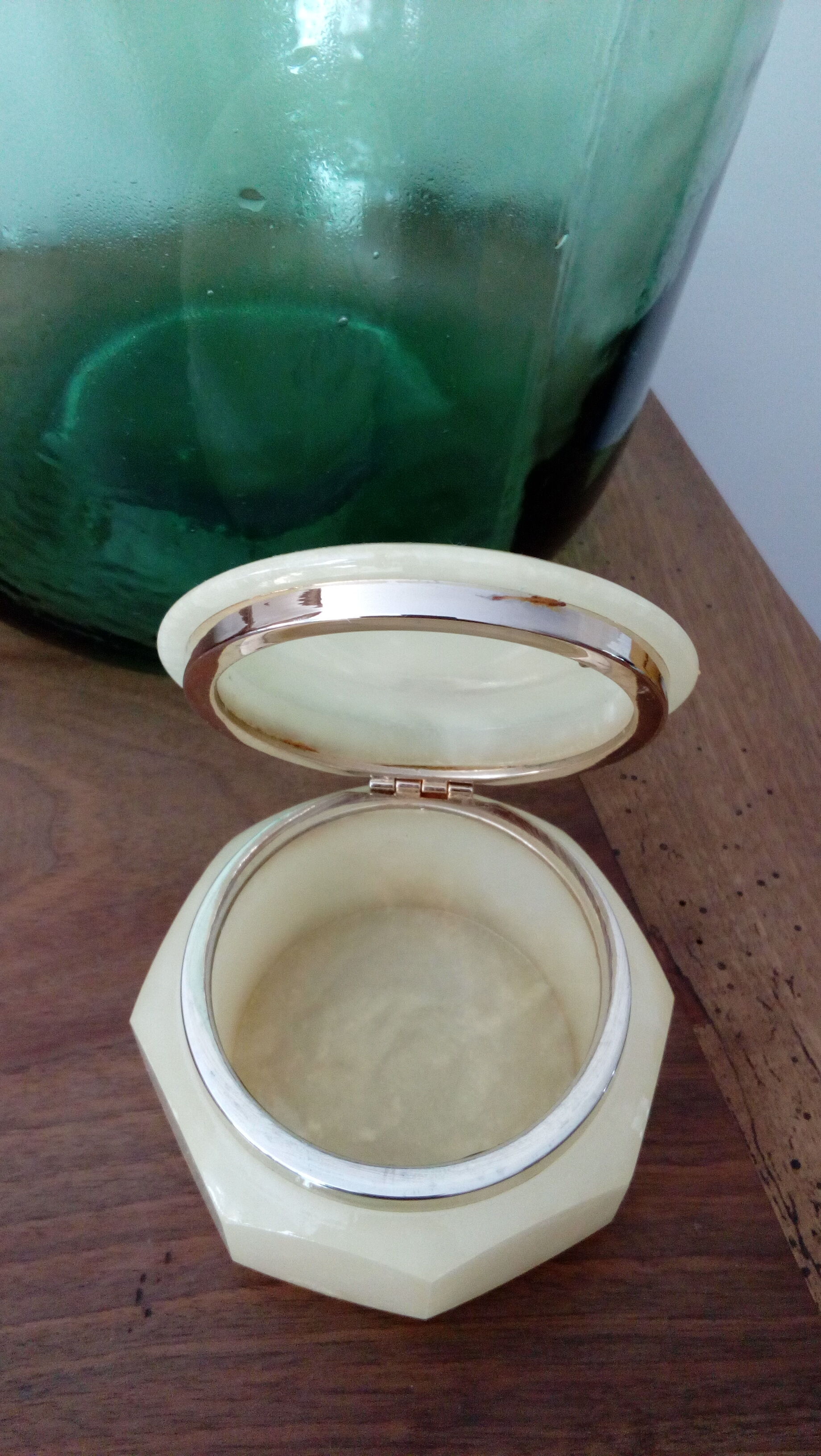 Boîte coffret albâtre et fleur