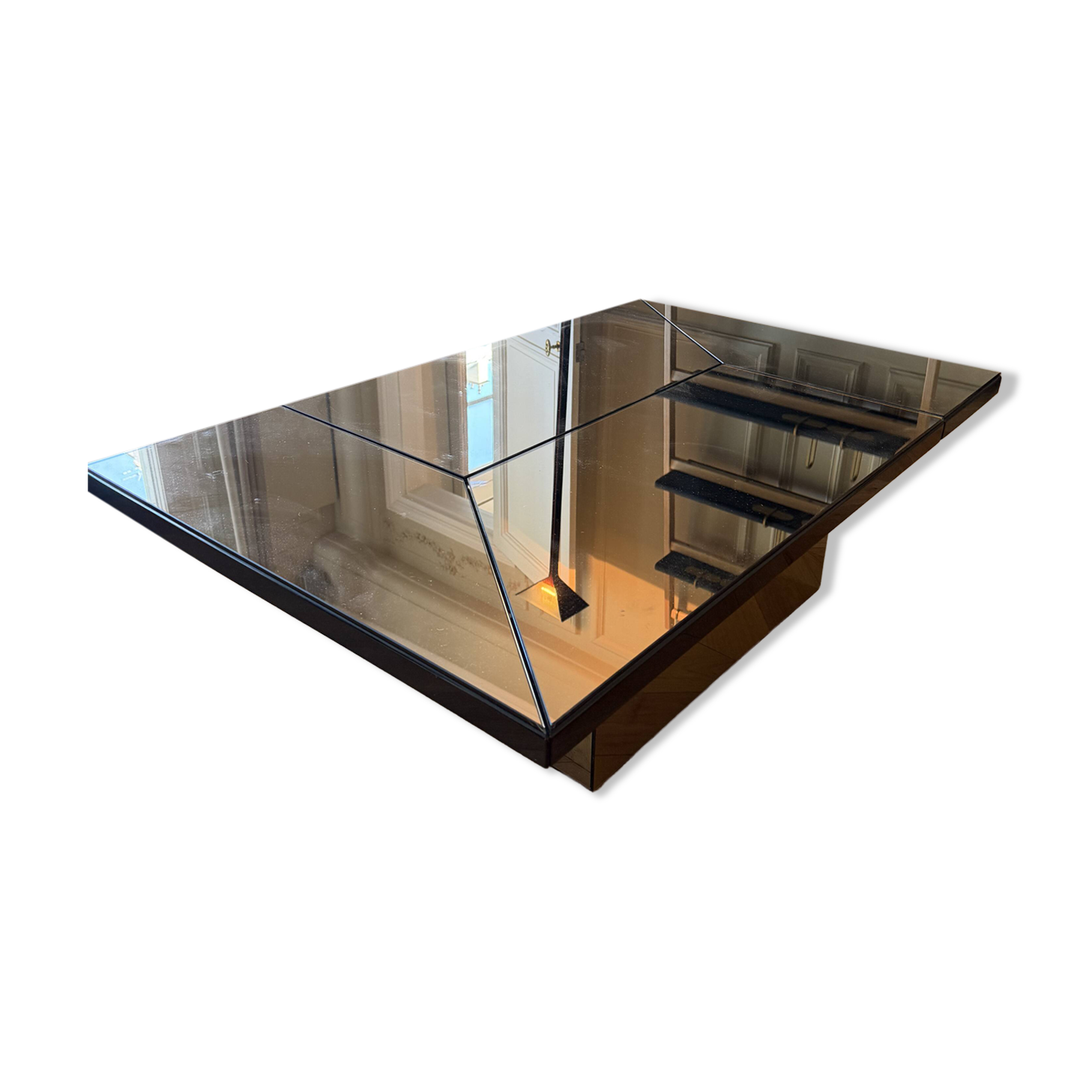 Cocktail coffee table with hidden bar by Paul Michel for Roche Bobois from the 1970s.
