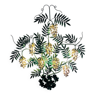 Monumental wall light in Italian wrought iron, attributed to the house.