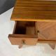 Pair of vintage mid-century modern wooden bedside tables / nightstands
