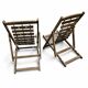 2 x weighty solid foldable wooden colonial deckchair / deck chair / 1960s