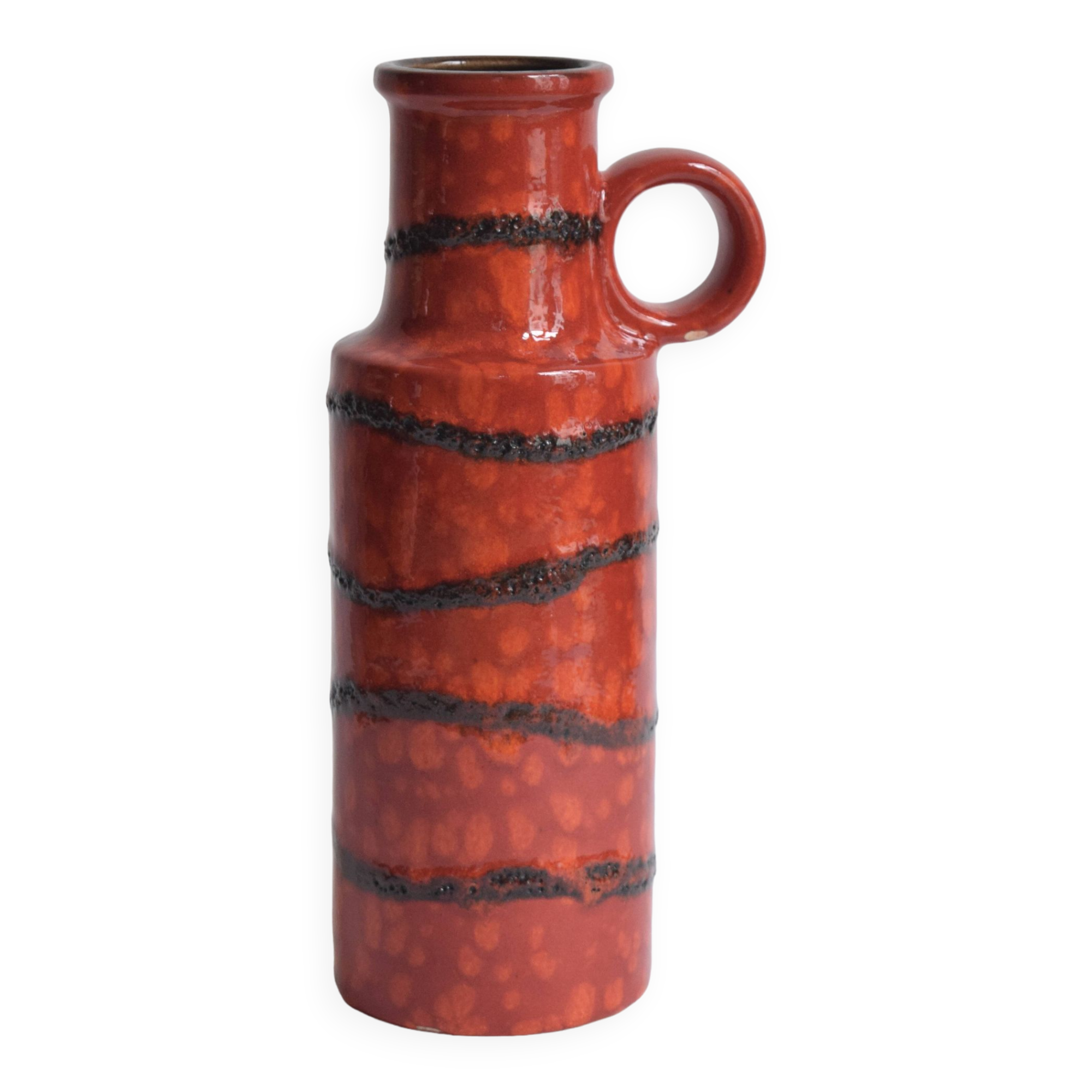 Scheurich Keramik vase red Fat Lava - West Germany 401 28