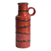 Scheurich Keramik vase red Fat Lava - West Germany 401 28