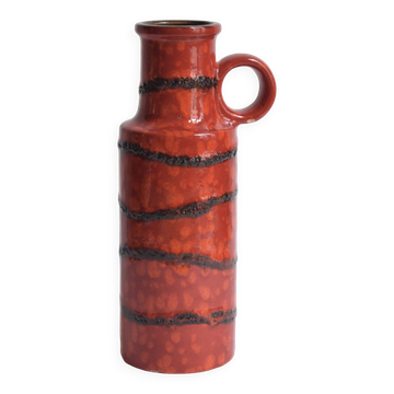 Scheurich Keramik vase red Fat Lava - West Germany 401 28