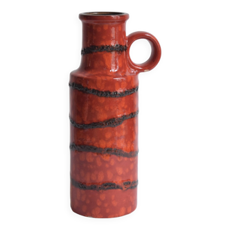 Vase Scheurich Keramik rouge Fat Lava - West Germany 401 28